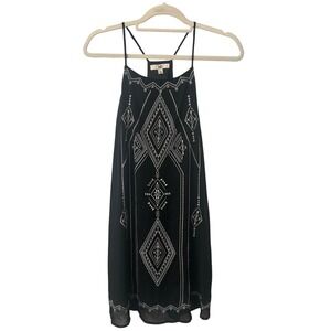 Ya Los Angeles Embroidered Dress Bohemian Sleeveless Mini‎ Dress Size S, Silk